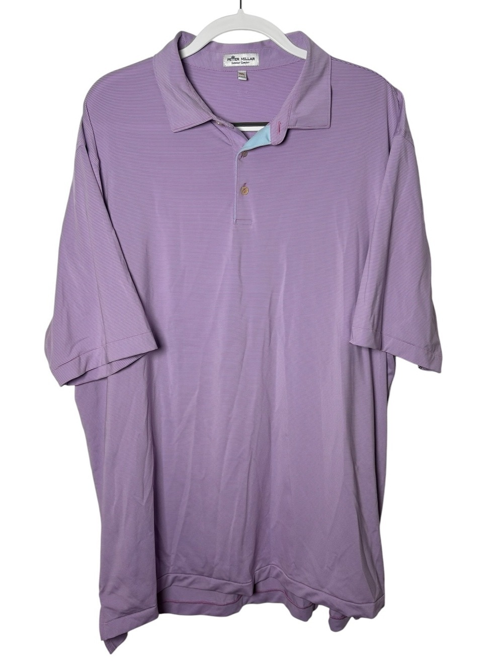 Peter Millar Summer Comfort Polo Shirt XXL Purple Pink Golf Performance